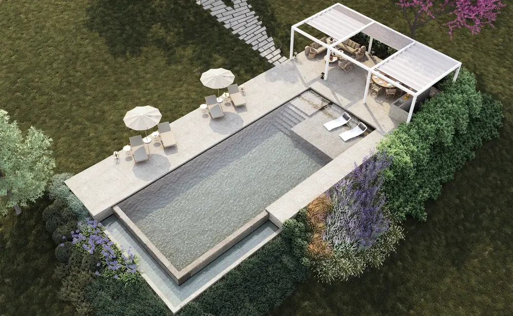 Realizzazione piscina esterna.