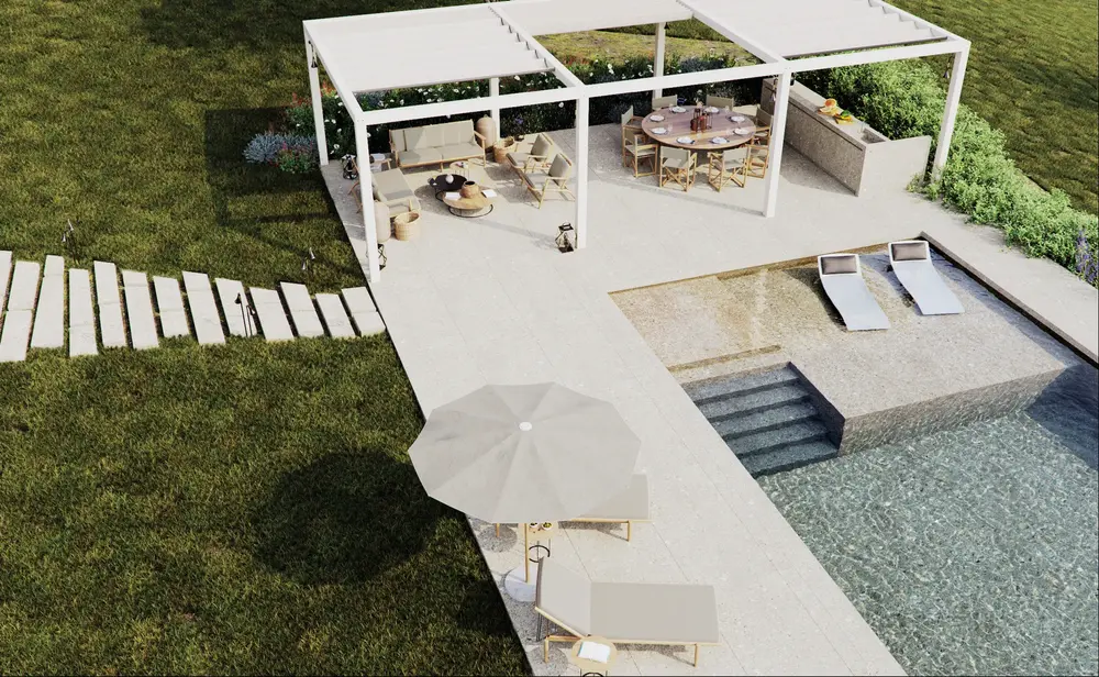 Realizzazione piscina esterna.