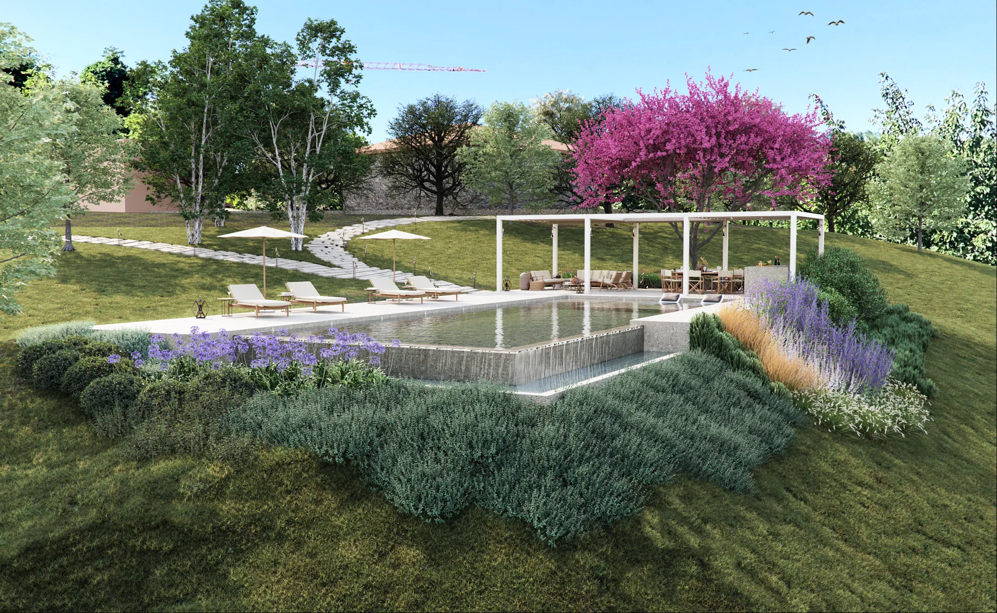 Realizzazione piscina esterna.