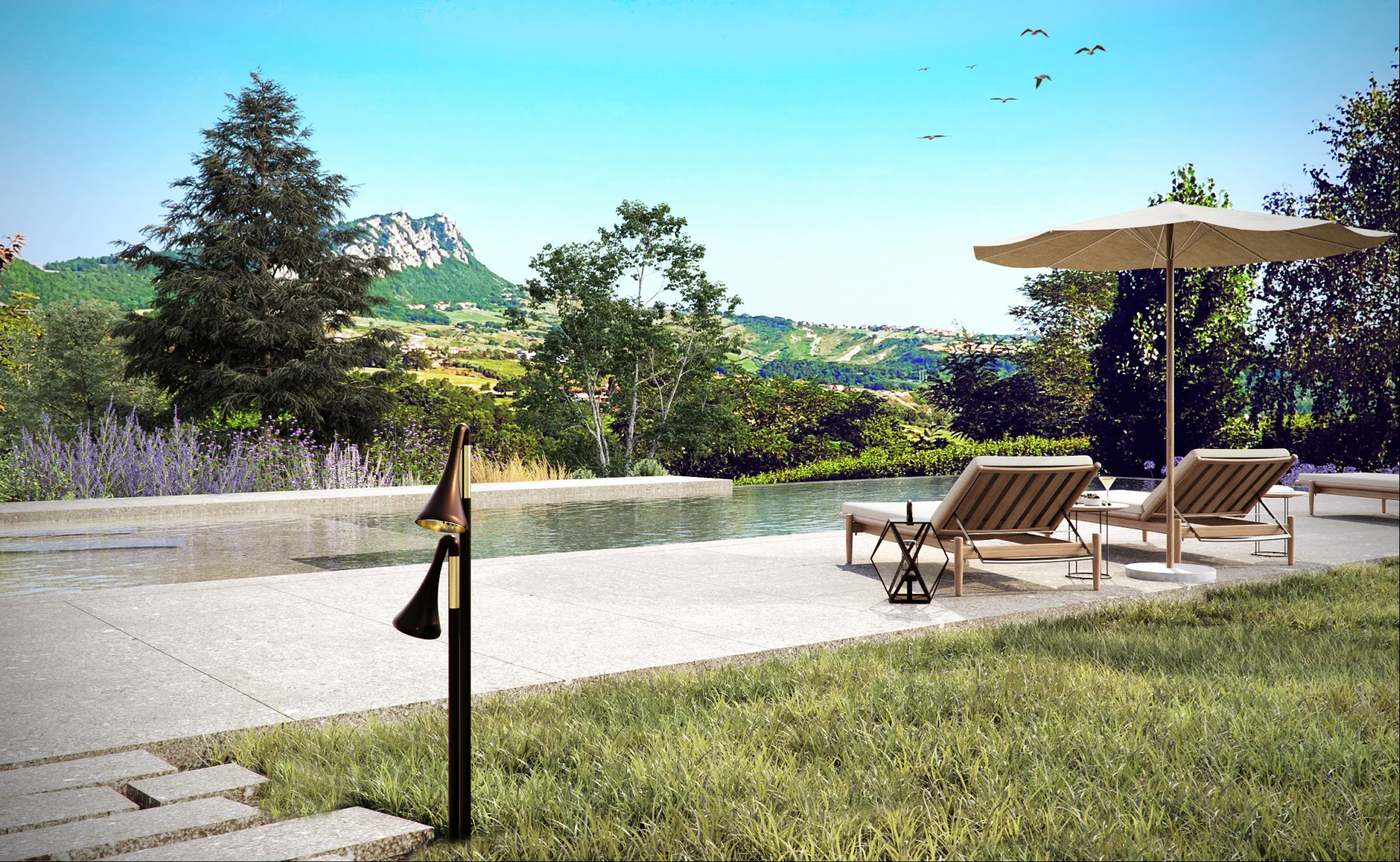 Realizzazione piscina esterna.