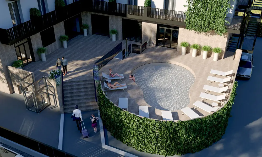 Progetto architettonico per hotel myplace.